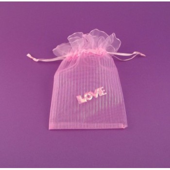 Красива цветна торбичка от тюл с тематичен надпис - за подарък