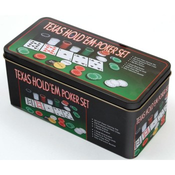 Покер комплект с 200 чипа и покривка за Blackjack