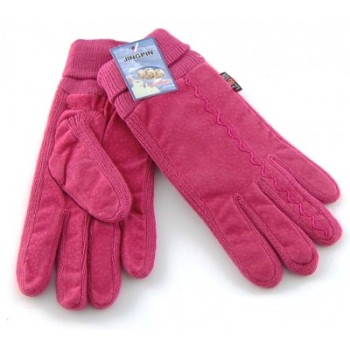 Красиви и удобни дамски ръкавици от мек велур с еластични плетени части
