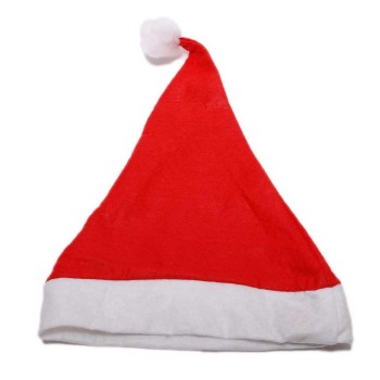 Коледна музикална шапка от полар в бяло и червено с декоративни светещи цифри