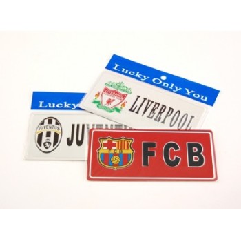 Самозалепваща алуминиева табелка с емблема и име на футболен клуб