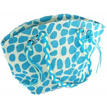 Плетена цветна лятна чанта с  декоративни ресни - 32х50см