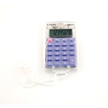 Ефектен електронен калкулатор с прозрачен корпус и лента за окачване - 10х6см