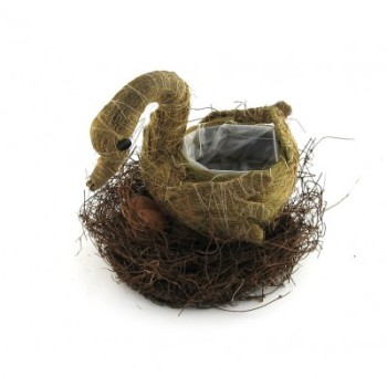 Декоративна кашпа - патица в гнездо 20х20см