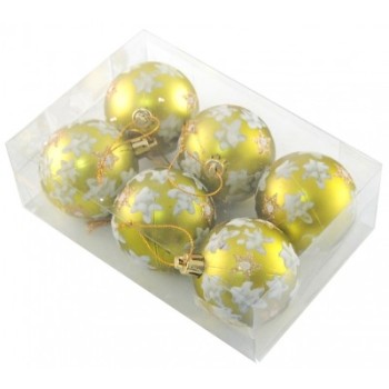 Цветни коледни топки за окачване на елха с красиви декорации в бяло и златисто
