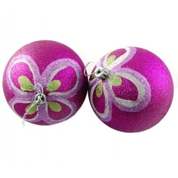 Блестящи коледни топки с цветни декорации за окачване на елха