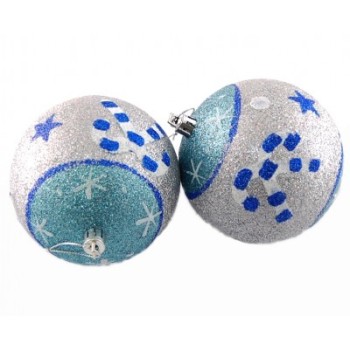 Блестящи коледни топки с цветни декорации за окачване на елха