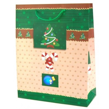 Коледна подаръчна торбичка картон 157гр