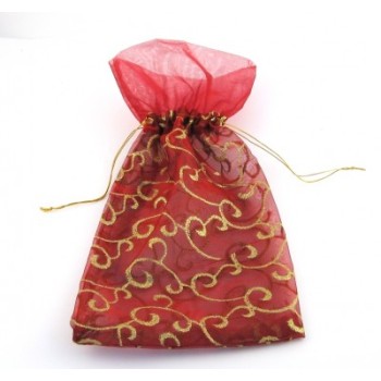 Луксозна подаръчна торбичка тюл с декорации