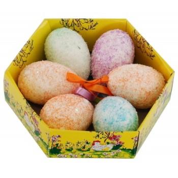 Комплект декоративни Великденски яйца в оригинална опаковка - 6бр