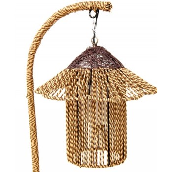 Декоративна плетена лампа с метална конструкция и две светещи тела