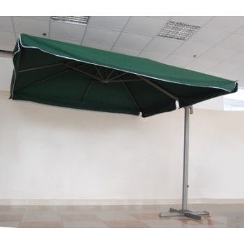 Градински чадър със странично рамо механизъм за разпъване и проветрение