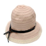 Красива платнена шапка с панделка и декоративен елемент, изработен от PVC материал