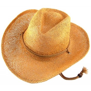 Лятна плетена  шапка с регулиращи връзки и декоративен кант