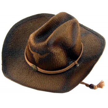 Лятна плетена  шапка с регулиращи връзки, декоративен кант и щампа