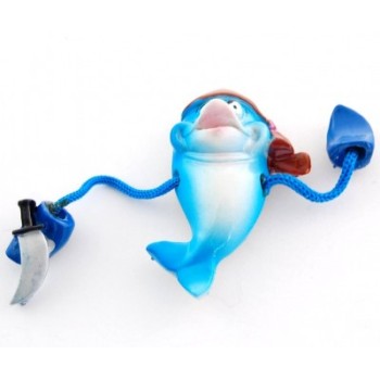 Сувенирна фигурка делфин с магнит - 6см х 3