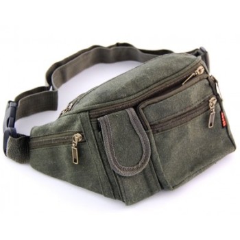 Мъжка чанта текстил за кръст, с регулируем колан, джобове и цип