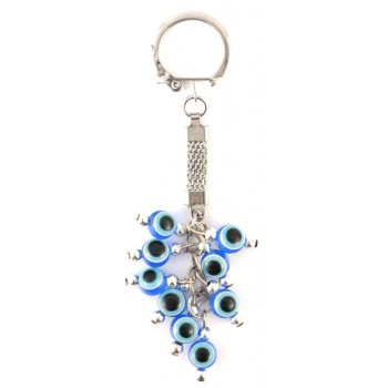 Сувенирен ключодържател с девет сини стъклени очи (назар)