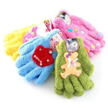 Красиви и топли детски ръкавички с пет  пръста