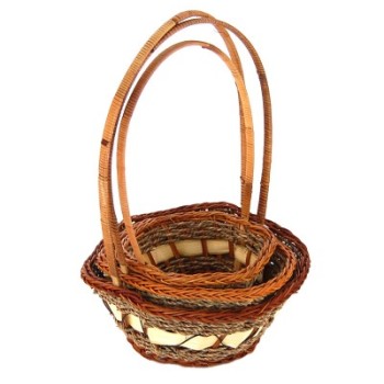 Комплект от три броя декоративни плетени кошнички