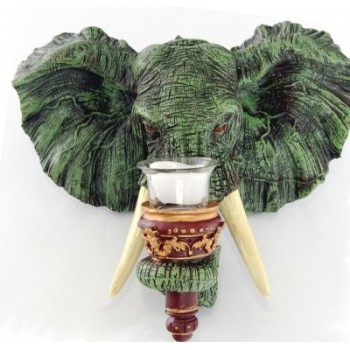 Декоративна керамична фигурка - слон със свещник