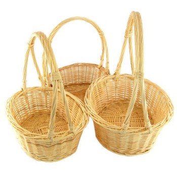 Комплект от три броя декоративни плетени кошници