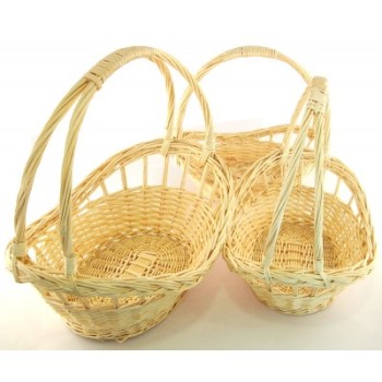 Комплект от три броя декоративни плетени кошници