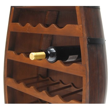 Декоративна поставка за вино - профил бъчва дърво, пет рафта с място за двадесет и четири бутилки