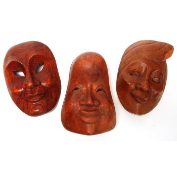 Дървена маска за лице с височина 24 см