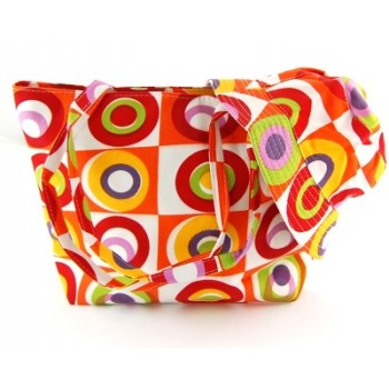 Комплект лятна шапка и чанта за плаж от текстил с цветна щампа с размери 40х30см