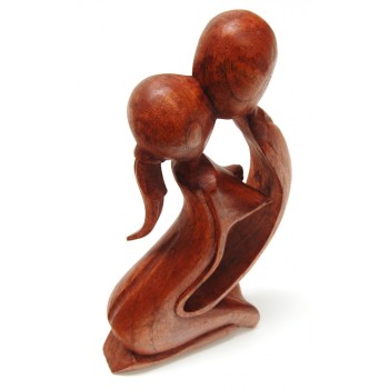 Ръчно изработена индонезийска дървена фигура на мъж и жена - висока 30 см
