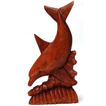 Ръчно изработена индонезийска, дървена фигура - делфин