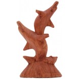 Ръчно изработена индонезийска, дървена фигура - делфини