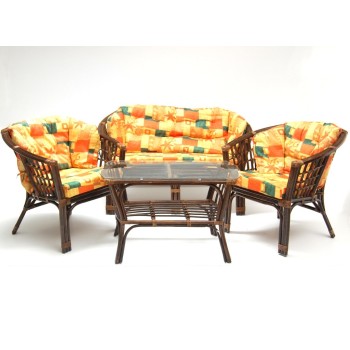 Комплект мебели - натурален ратан в цвят венге
