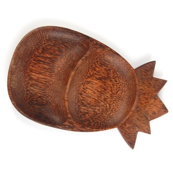 Дървен сувенир тип поднос с форма на ананас