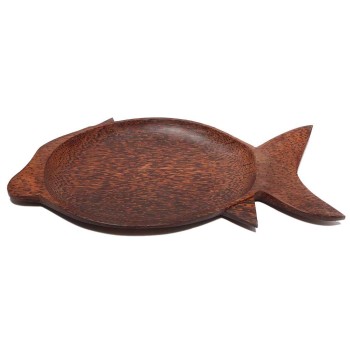 Дървен сувенир тип поднос с форма на риба