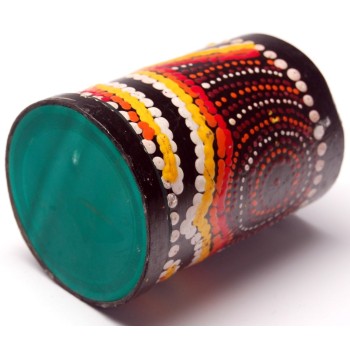 Дървен етно сувенир - свирка, красиво декорирана в различни цветове - 10х6см