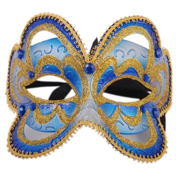 Декоративна маска - тип домино с връзки, декориран с цветен камък