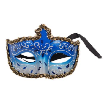 Декоративна маска - тип домино с връзки, декорирано с брокат