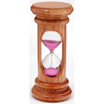 Декоративен пясъчен часовник с цветен пясък, в нестандартна дървена рамка