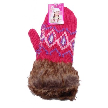 Плетени женски ръкавици с подплата и пух