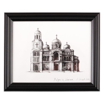 Картина с рамка - графика - Варненската катедрала