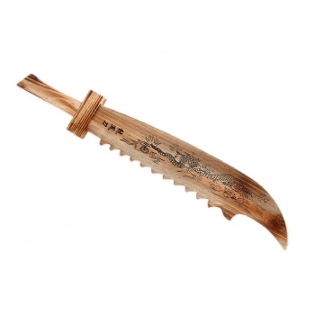 Сувенирен  нож, изработен изцяло от дърво декориран с дракон и феникс