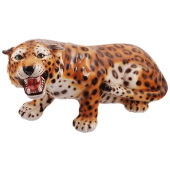 Декоративна фигура - леопард, изработен от порцелан