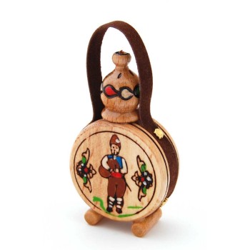 Традиционна дървена българска бъкличка с кожена дръжка