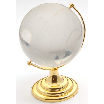 Декоративен глобус от стъкло със златиста поставка