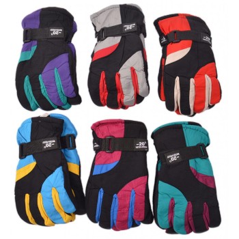 Дамски спортни скиорски ръкавици от импрегнирана материя с текстилни маншети и регулатор за широчина на китката