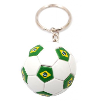 Сувенирен ключодържател -  футболна топка  - флаг Бразилия