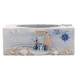 Сувенирна поставка за салфетки тип кутия, декорирана с морски мотиви