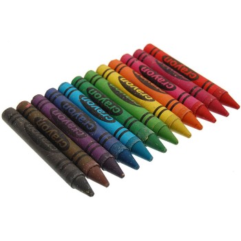 Комплект от 12броя цветни пастели в забавна PVC кутия